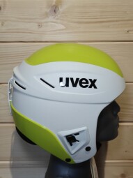PRILBA UVEX RACE+ WHITE-LIME FIS 53-54CM